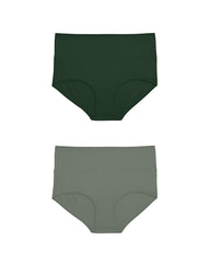 UltimateS 2-Pack Full Coverage High Rise Brief - Forest Green/Sage