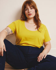 Scoop Neck Tee - Yellow