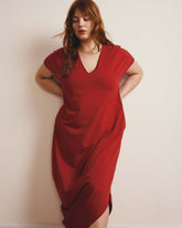 Iconic Geneva V-Neck Dress - Ruby Red