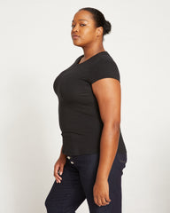 Ashley Cap Sleeve Tee - Black