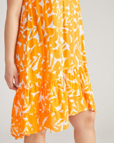 Elodie Voile Dress - Petal Palette Print in Arancia