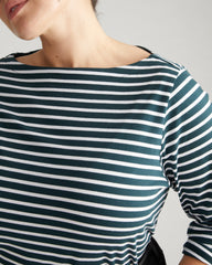 Belle Breton Stripe Jersey Tee - Deep Sea/White Stripe