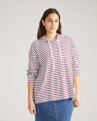Baja Breton Stripe Hoodie - White/Gamay Stripe