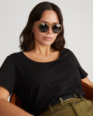 Scoop Neck Tee - Black