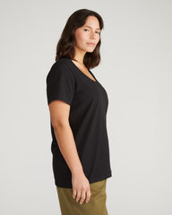 Scoop Neck Tee - Black