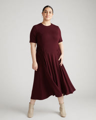 Devi Liquid Jersey Dress - Black Cherry