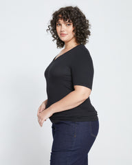 Foundation Short Sleeve V-Neck Tee - Black