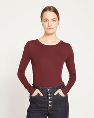 Foundation Long Sleeve Crew Neck Tee - Black Cherry