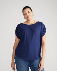 Helena Divine Jersey Gathered Tee - Cenote