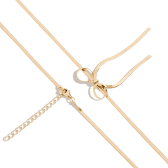 Aurate Herringbone Bow Choker