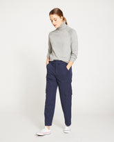 Karlee Stretch Cotton Twill Cargo Pants - Navy