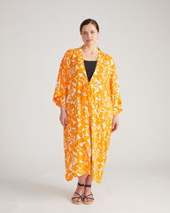 Kiani Voile Robe - Petal Palette Print in Arancia