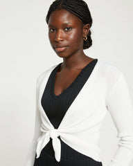 Knitted Wrap Cardigan - Cream