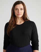 Light-As-Air Long Sleeve Crew Neck Tee - Black