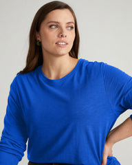 Light-As-Air Long Sleeve Crew Neck Tee - Ultramarine