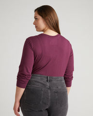 Light-As-Air Long Sleeve V Neck Tee - Jam