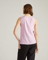 Henley Linen Tank - Lilac