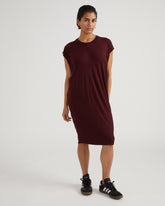 Carrea Relaxed Liquid Jersey Dress - Black Cherry