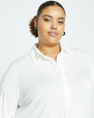 Elbe Popover Liquid Jersey Shirt Classic Fit - White