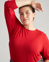 Joan Liquid Jersey Long Sleeve Top - New York Red