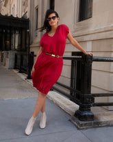 Minetta Liquid Jersey Dress - New York Red