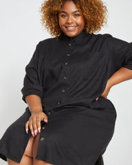 Seaside Linen Shirtdress - Black