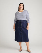 Long Sleeve Tee Rex - White/Cenote Stripe