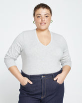 Long Sleeve V Rex - Heather Grey