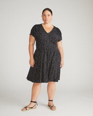 Minetta Liquid Jersey Dress - Galactic Print in Black