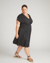 Minetta Liquid Jersey Dress - Galactic Print in Black