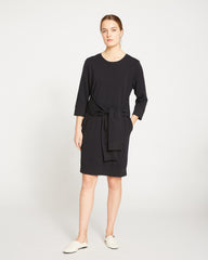 Misa Tie Sweatshirt Dress - Black