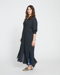 Nailah Button Down Tunic - Black