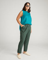 Sayville Linen Drawstring Pant - Luscious Green