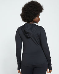 Next-to-Naked Hooded Zip Jacket - Black