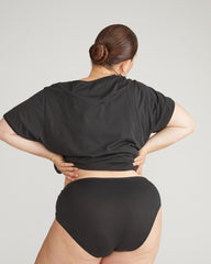 Pima Cotton Mid Rise Bikini - Black