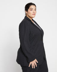 The Pinstripe Blazer - Graphite