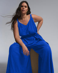 Promenade Linen Jumpsuit - Ultramarine