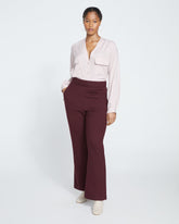 Pull On Bootcut Ponte Pants - Black Cherry