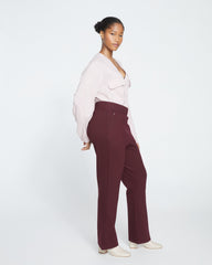 Pull On Bootcut Ponte Pants - Black Cherry