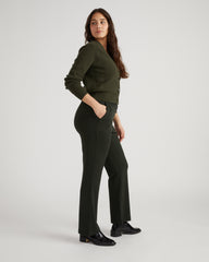 Pull On Bootcut Ponte Pants - Forest Houndstooth