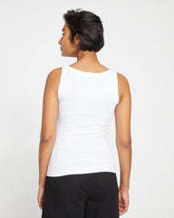 Roitfeld Ribbed Tank - White