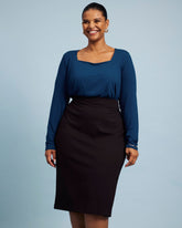 Agatha Liquid Jersey Top - Deep Teal