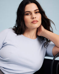 Savvy Fine Knit Sweater Top - Silver Blue