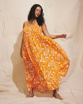 Harmony Voile Dress - Petal Palette Print in Arancia