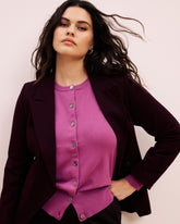 Bianca Double Breasted Ponte Blazer - Black Cherry