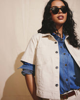 Flynn Short Sleeve Denim Shacket - Ecru