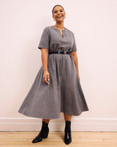 Saskia Ponte Dress - Herringbone Tweed