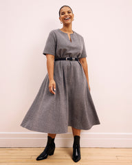 Saskia Ponte Dress - Herringbone Tweed