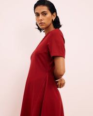 Saskia Ponte Dress - Garnet