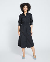 Hamptons Smocked Shirtdress - Black